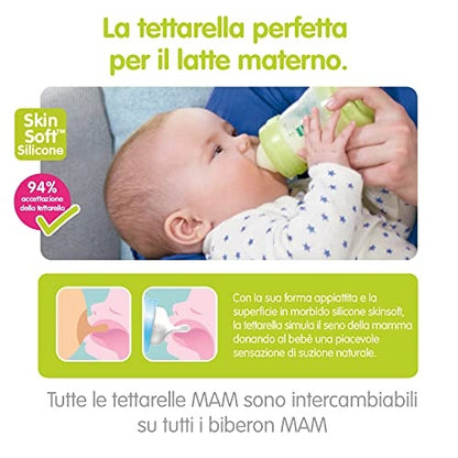 MAM bottle nipples size 1 SkinSoft 0m+ x2