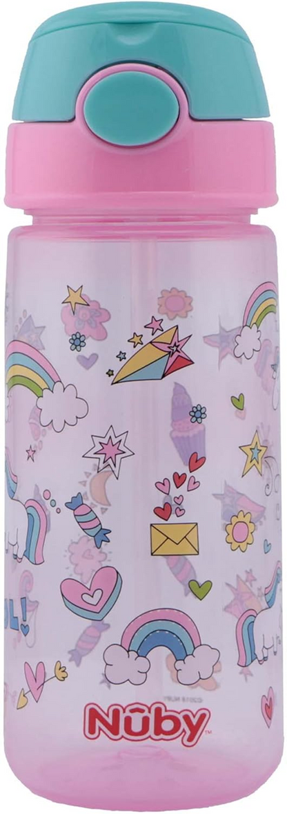 NUBY Vaso de tritán con pajita 4 m+ 540 ml