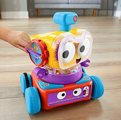 FISHER-PRICE interaktywny robot LINUS j.francuski, kolorowy robot edukacyjny 4w1 dla dzieci 6m+