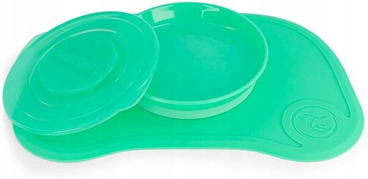 TWISTSHAKE mata CLICK MAT z talerzykiem 6msc+ zielona mata silikonowa do karmienia