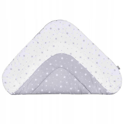 SEVIRA KIDS rożek becik 80 x 80 cm dwustronny szaro-biały z motywem gwiazdek
