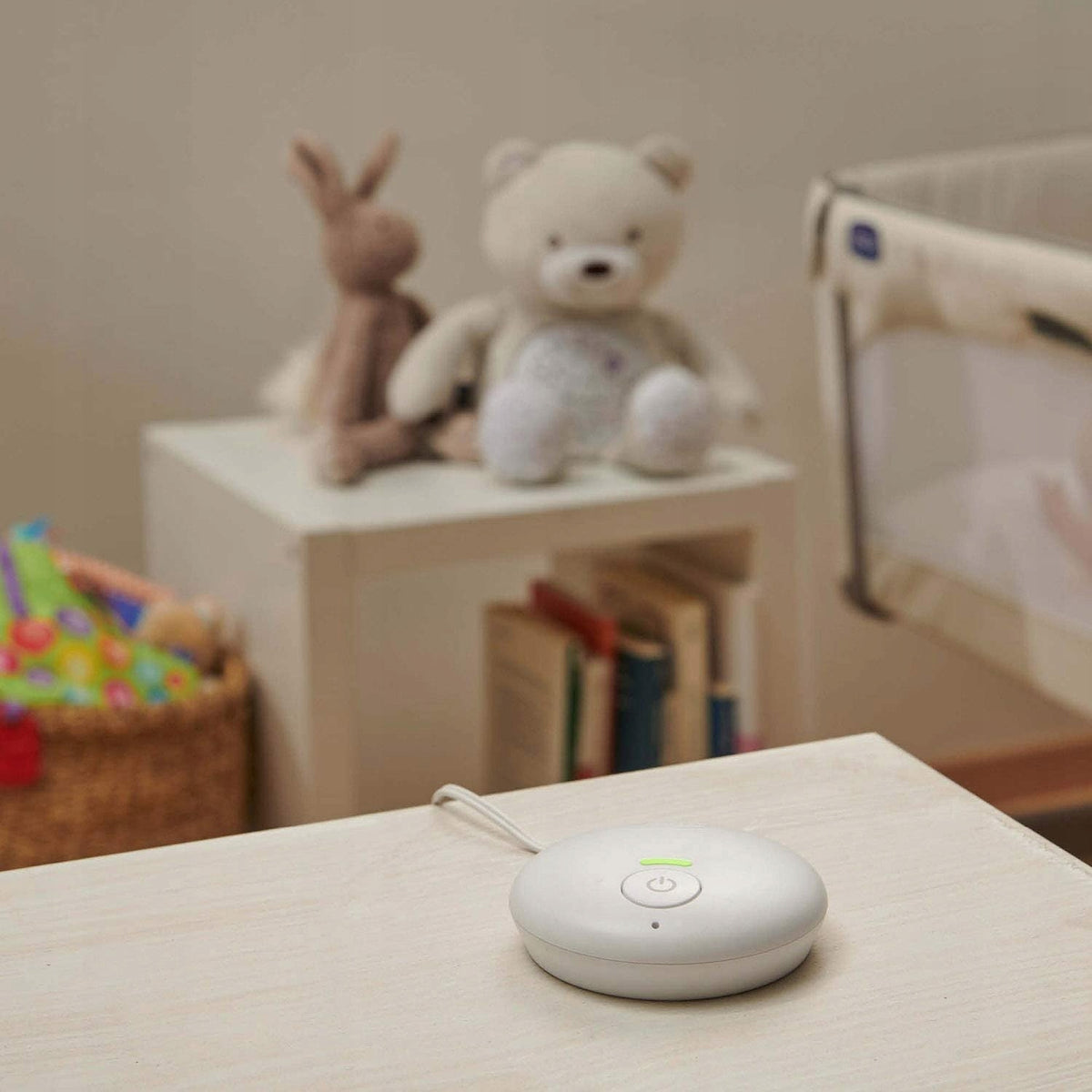 CHICCO audio cyfrowa niania elektroniczna DECT z bazą odbiornika, białe urządzenie do pokoju dziecka