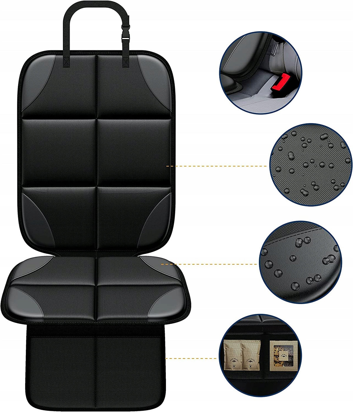 Alfombrillas para asientos de coche con bolsillos impermeables ajustables