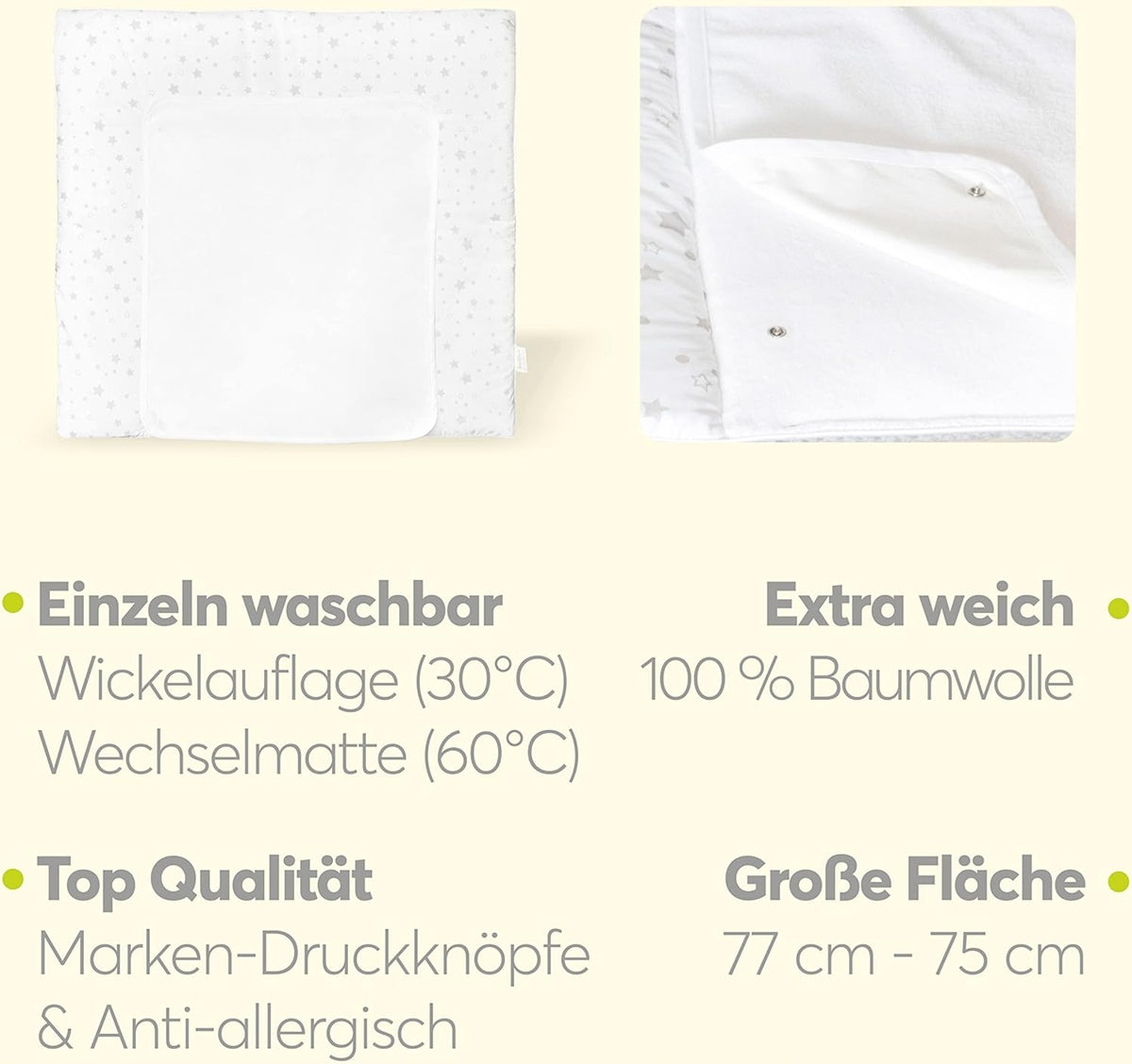 KOLIBRI zachte luiertafel 77X75cm met afneembare hoes