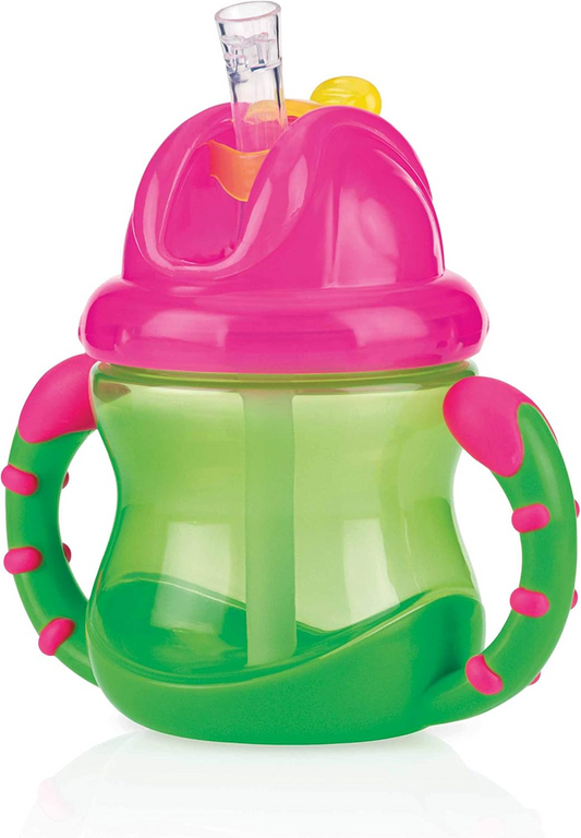 NUBY Flip-it Cup gobelet anti-fuite avec paille 12 m+ 240 ml