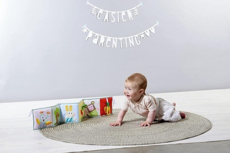TAF TOYS Doppelseitiges Kontrastbuch SPIEGEL BEISSRING TEXTUREN und mehr