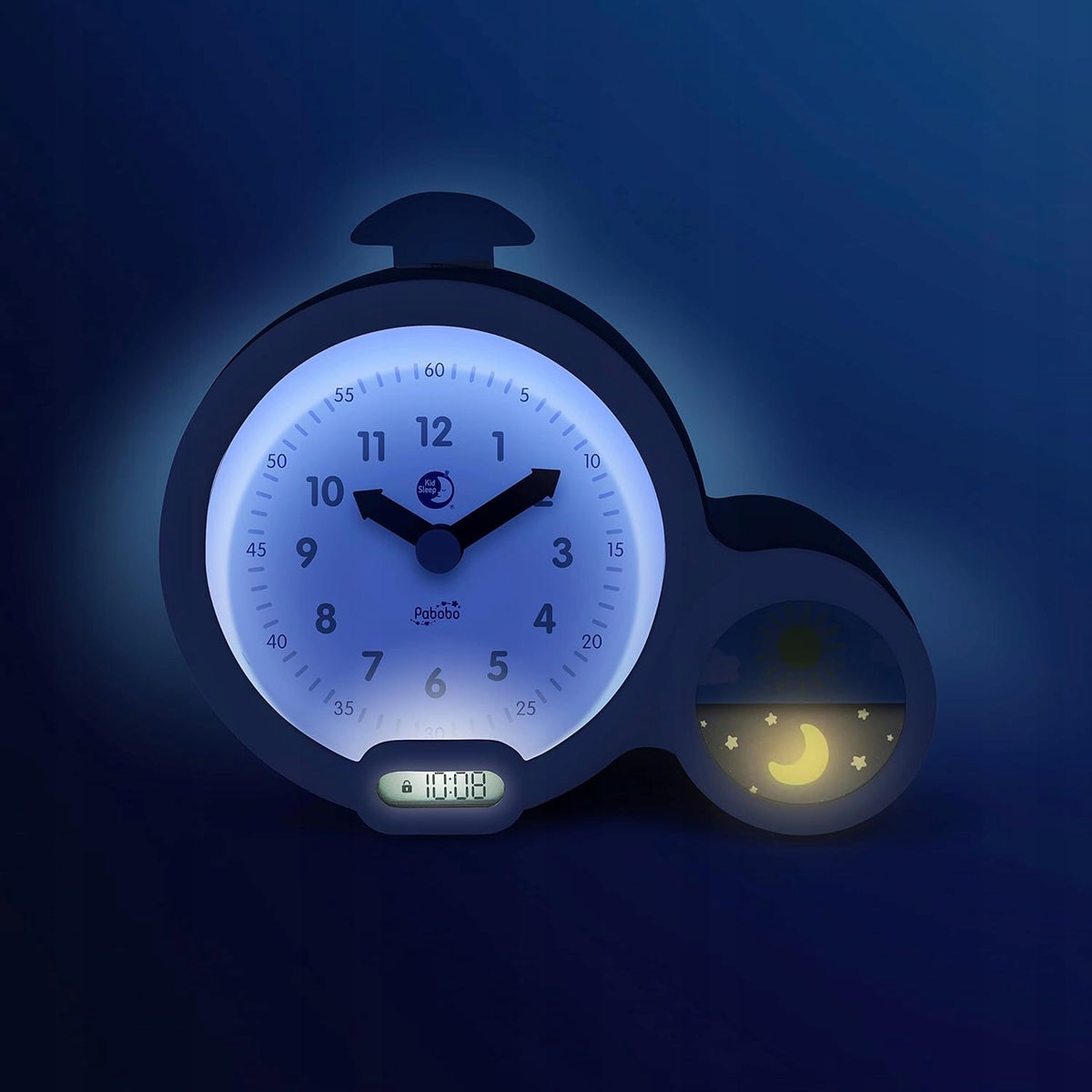 PABOBO Kid'Sleep BUDZIK EDUKACYJNY różowy, budzik dla dzieci z wyświetlaczem cyfrowym i analogowym