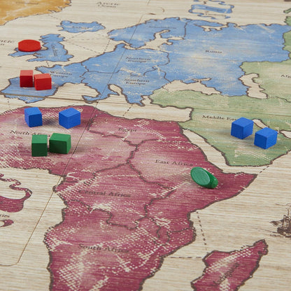 HASBRO Risk gra strategiczna drewniane plansza i pionki J. FRANCUSKI, drewniana plansza z pionkami