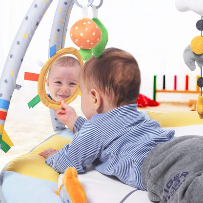 LUPANTTE mata edukacyjna antypoślizgowa +zabawki, niemowlę na macie sensorycznej z zawieszkami i lustrem