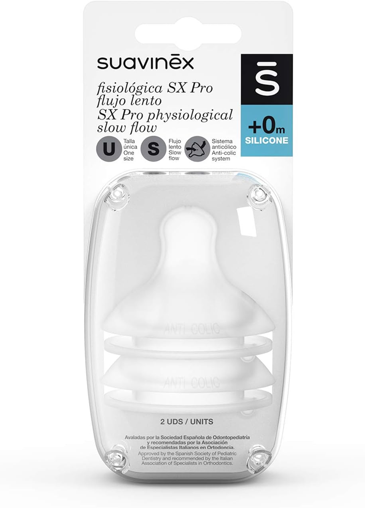 SUAVINEX symetrický cumlík do fľaše x2 0m+ SX PRO