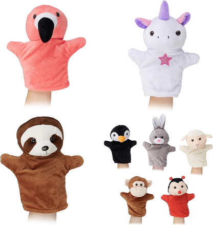 RELAXDAYS pluchen handpoppen voor rollenspellen 8 personages