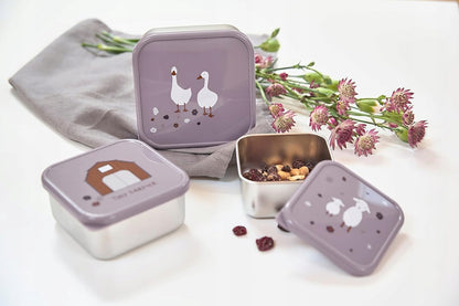 LASSIG Snackbox scatole in acciaio per snack x3