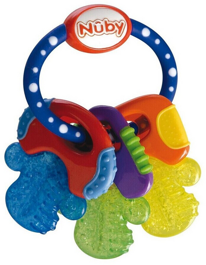 NUBY IcyBite siliconen verkoelende bijtring 9 x 14 cm SLEUTELS