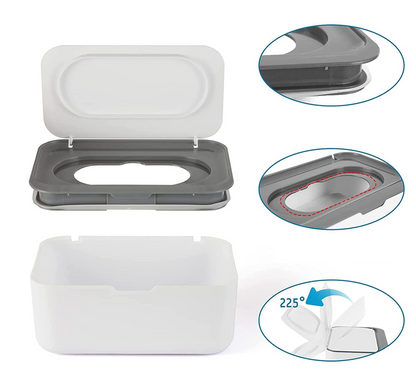 WIPES CONTAINER box width 13 cm, length 19 cm, height 7.5 cm