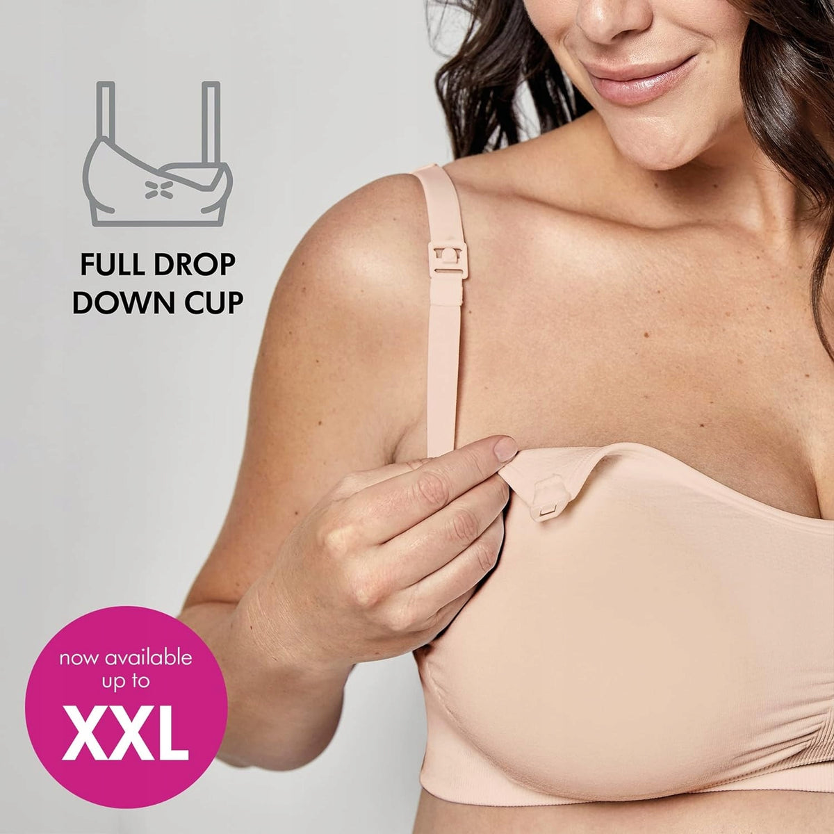 MEDELA KEEP COOL ULTRA biustonosz do karmienia bezszwowy L, beżowy, z odpinaną miseczką full drop down cup