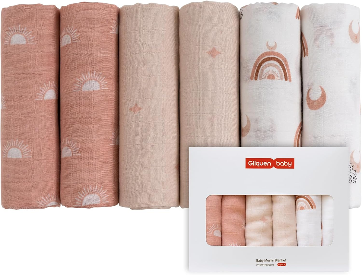GLLQUEN mousseline luiers 70cm x 70cm x6 stuks