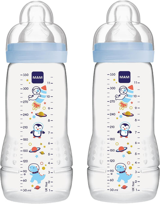 MAM Easy Active set di biberon 2x 330 ml 4 m+ tettarella 2 COSMO