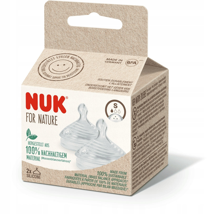NUK for Nature fopspeen voor fles x2 S 0-6 maanden
