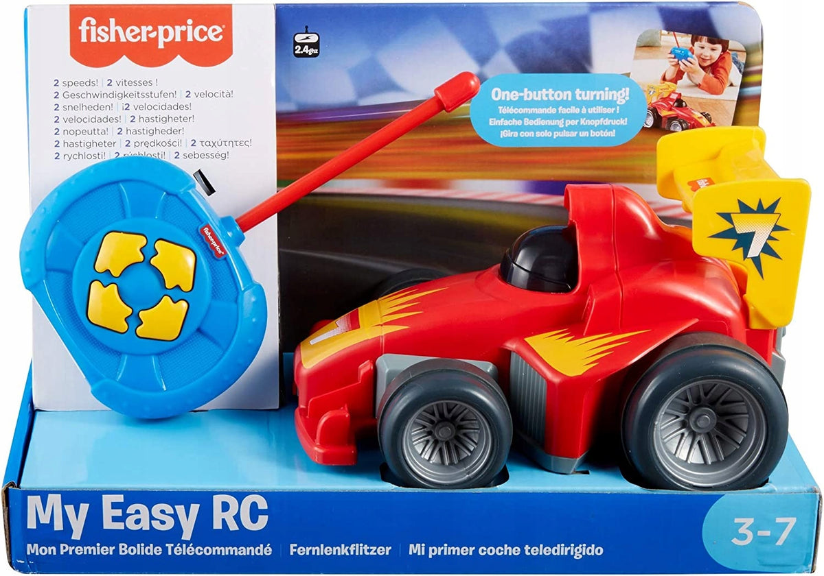 FISHER-PRICE My Easy RC samochód zdalnie sterowany, łatwy pilot, 4 kierunki, dla dzieci 3-7 lat