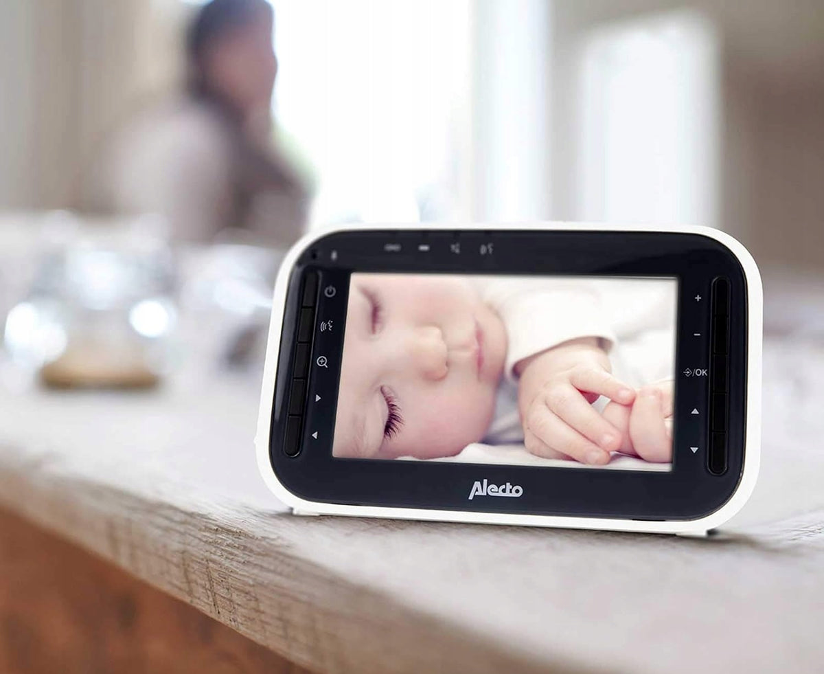ALECTO DVM-143 niania elektroniczna zdalnie sterowana kamera 4,3" LCD VOX z obrazem śpiącego dziecka