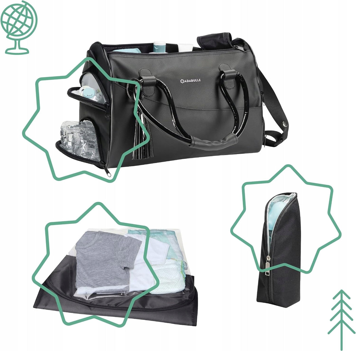 BADABULLE tas voor kinderwagen + accessoires GLOSSY