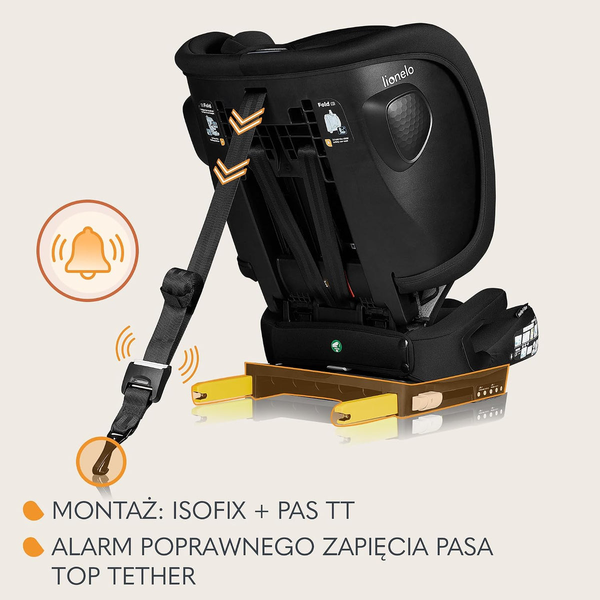 LIONELO NELLY i-Size fotelik samochodowy 76-150cm z ISOFIX