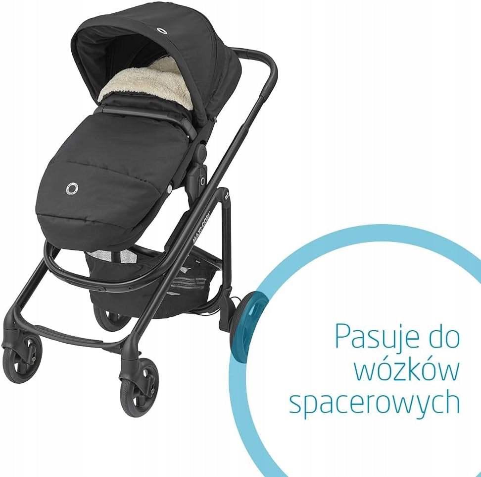 MAXI-COSI uniwersalny śpiworek do wózków czarny, zimowe nakrycie na nóżki do wózka spacerowego