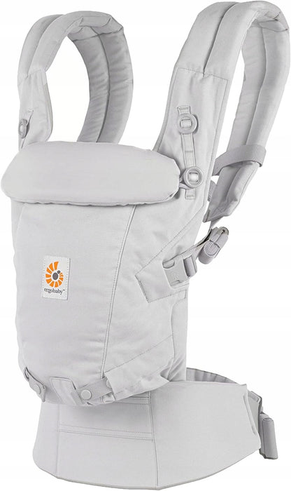 ERGOBABY ADAPT SoftTouch Cotton nosidełko ergonomiczne 3,2-20kg, jasnoszare, wygodne i oddychające