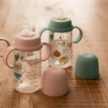 SUAVINEX kubek niekapek z ustnikiem i uchwytami 270 ml 6 m+ różowy kubek dla dziecka