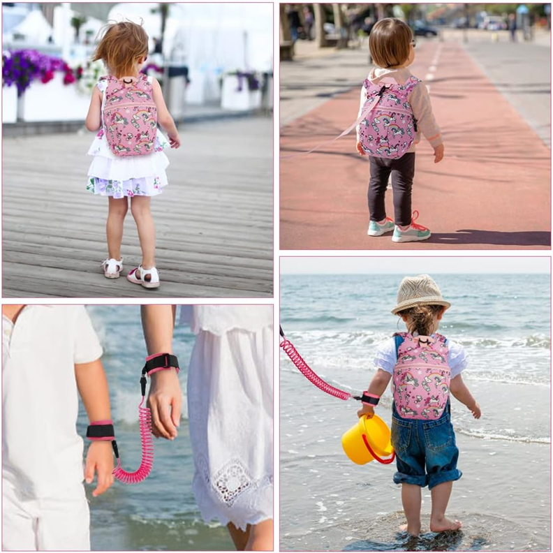 AOMIG unicorn backpack with safety harness + wrist leash
