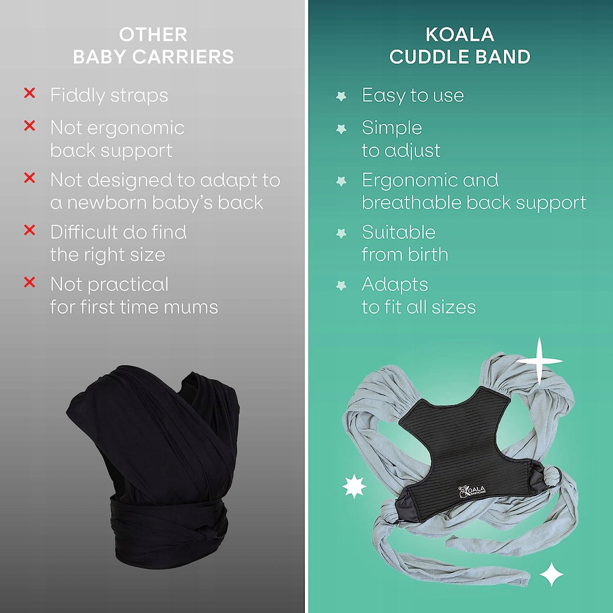 KOALA BABYCARE 2-in-1 draagdoek voor baby's