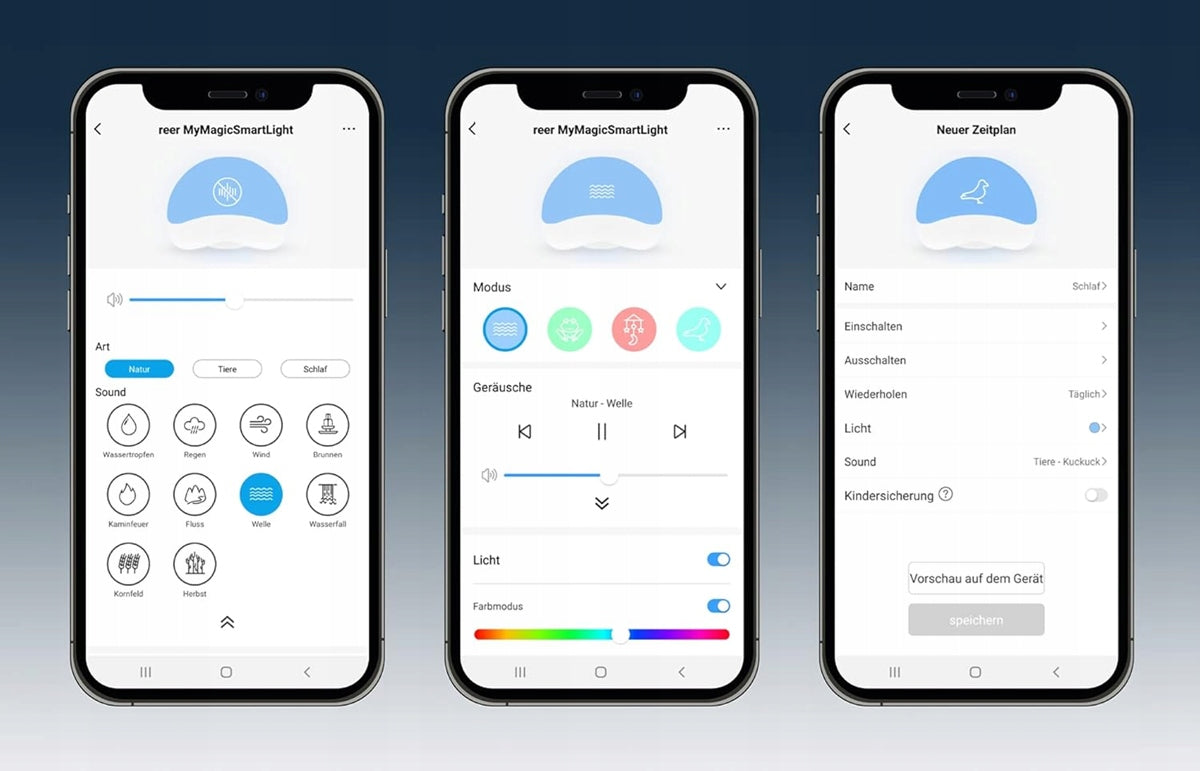 REER slimme nachtlamp met geluiden + Smart Life-app