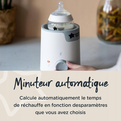 TOMMEE TIPPEE Easi-Warm podgrzewacz do butelki z automatycznym minutnikiem, szary