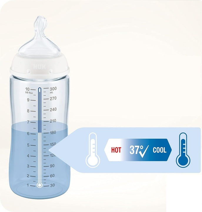 NUK First Choice+ 6–18 μηνών μπιμπερό 300 ml δείκτης θερμοκρασίας