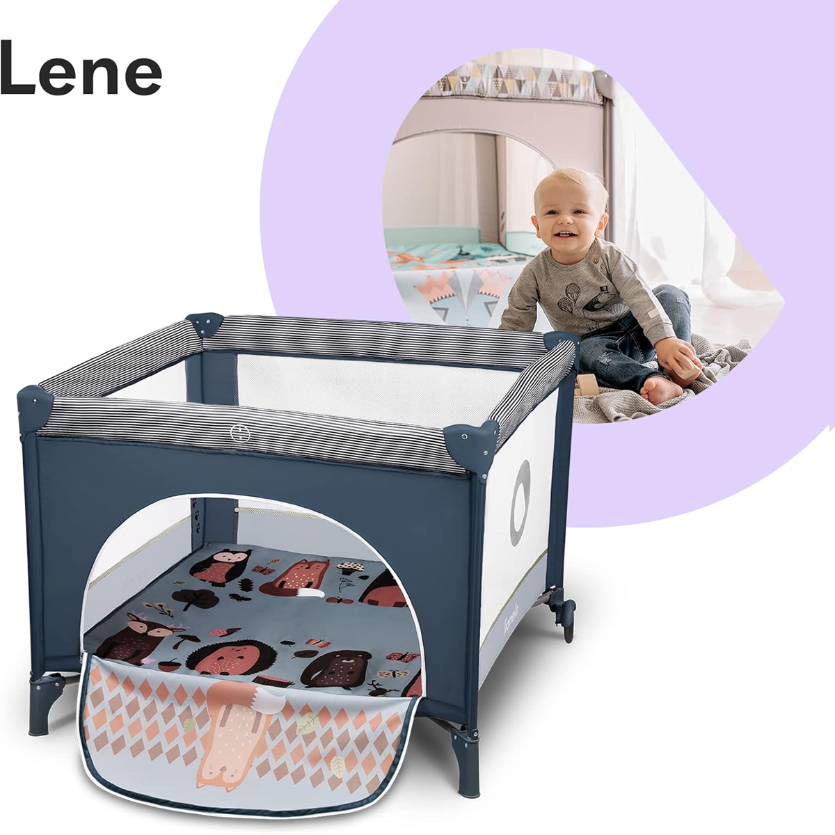 LIONELO FIE reisbedje box 100x100cm TOT 15KG