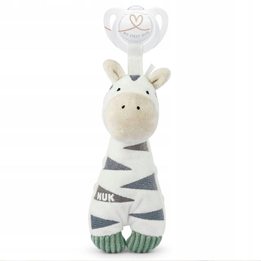 NUK Little Friend succhietto calmante con peluche ZEBRA 0-6 m