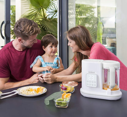 MINILAND Chefy 6 robot de cuisine 6-en-1 cuiseur vapeur mixeur + pince doseur sac