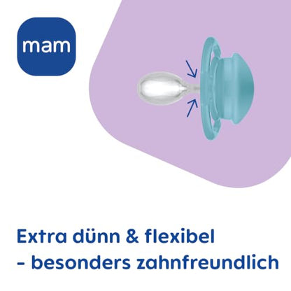 MAM Perfect smoczek uspokajający silikonowy 16m+ x2, extra dün & flexibeln