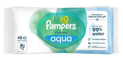 PAMPERS HARMONIE AQUA vochtige doekjes x48