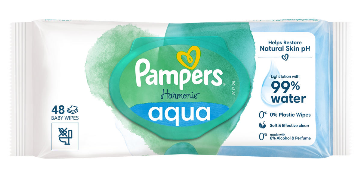 PAMPERS HARMONIE AQUA lingettes humides x48