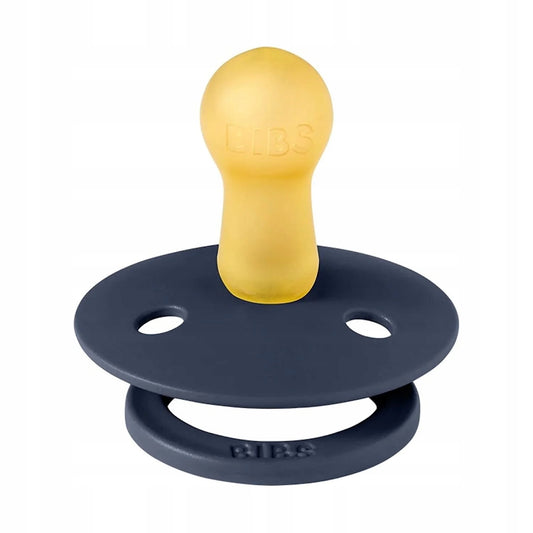 BIBS COLOUR smoczki uspokajające 2pack kauczuk 0-6msc, smoczek żółto-granatowy