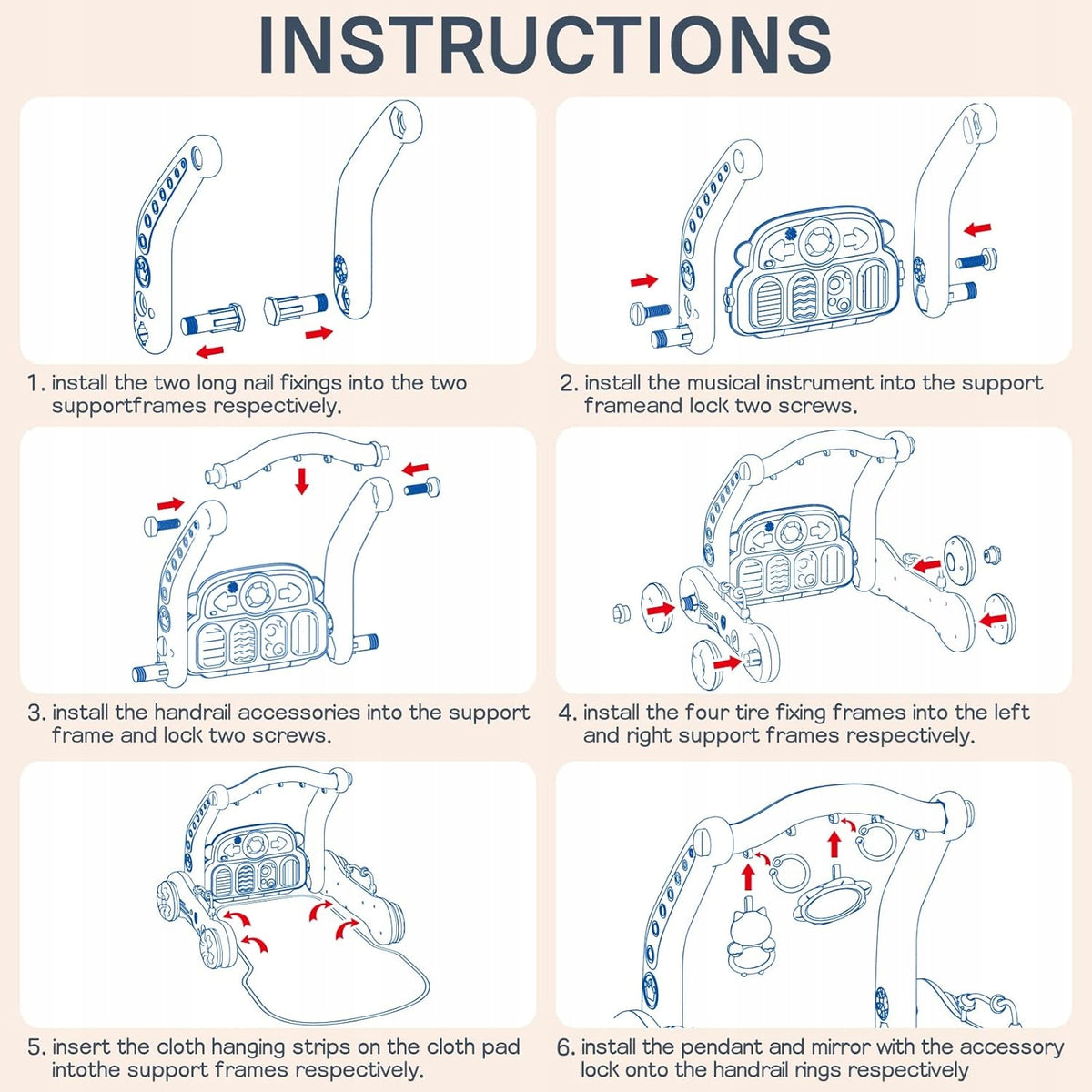 Εκπαιδευτικό Χαλάκι με Πιάνο 2σε1 ΠΕΡΠΑΤΗΤΟΥΡΑ βρεφικό αξεσουάρ περπατήματος