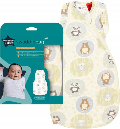 TOMMEE TIPPEE śpiworek letni 1TOG 3-6m 62-68cm, bawełniany otulacz do spania z motywem zwierzątek