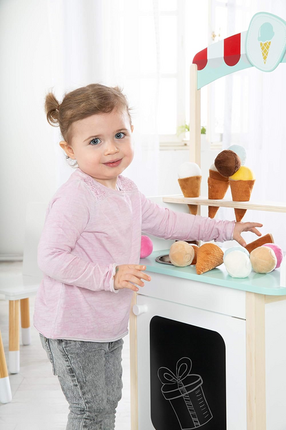 ROBA pluchen ijsset met magneten 3 wafels 6 bolletjes