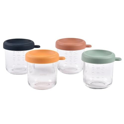 Béaba Sunrise glass food containers with lids 250ml x4
