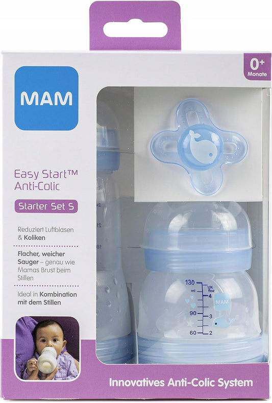 MAM zestaw startowy Easy Start 3el. butelka Anti-Colic 130 ml i 260 ml oraz smoczek uspokajający 0+