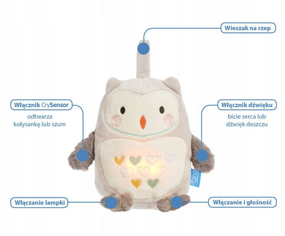TOMMEE TIPPEE Bufnița Ollie jucărie de pluș lampă cu sunet