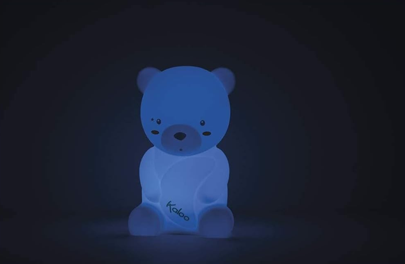 KALOO siliconen nachtlampje LED 3 kleuren 18 cm BEER