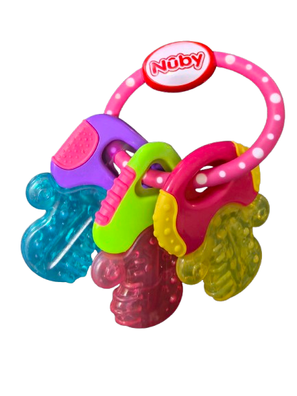 NUBY IcyBite siliconen verkoelende bijtring 9 x 14 cm SLEUTELS