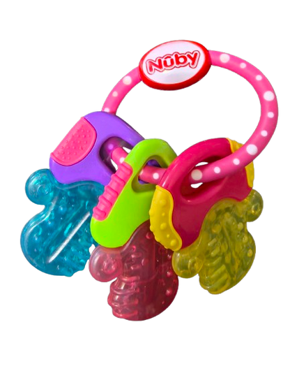 NUBY IcyBite siliconen verkoelende bijtring 9 x 14 cm SLEUTELS